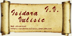 Isidora Vulišić vizit kartica
